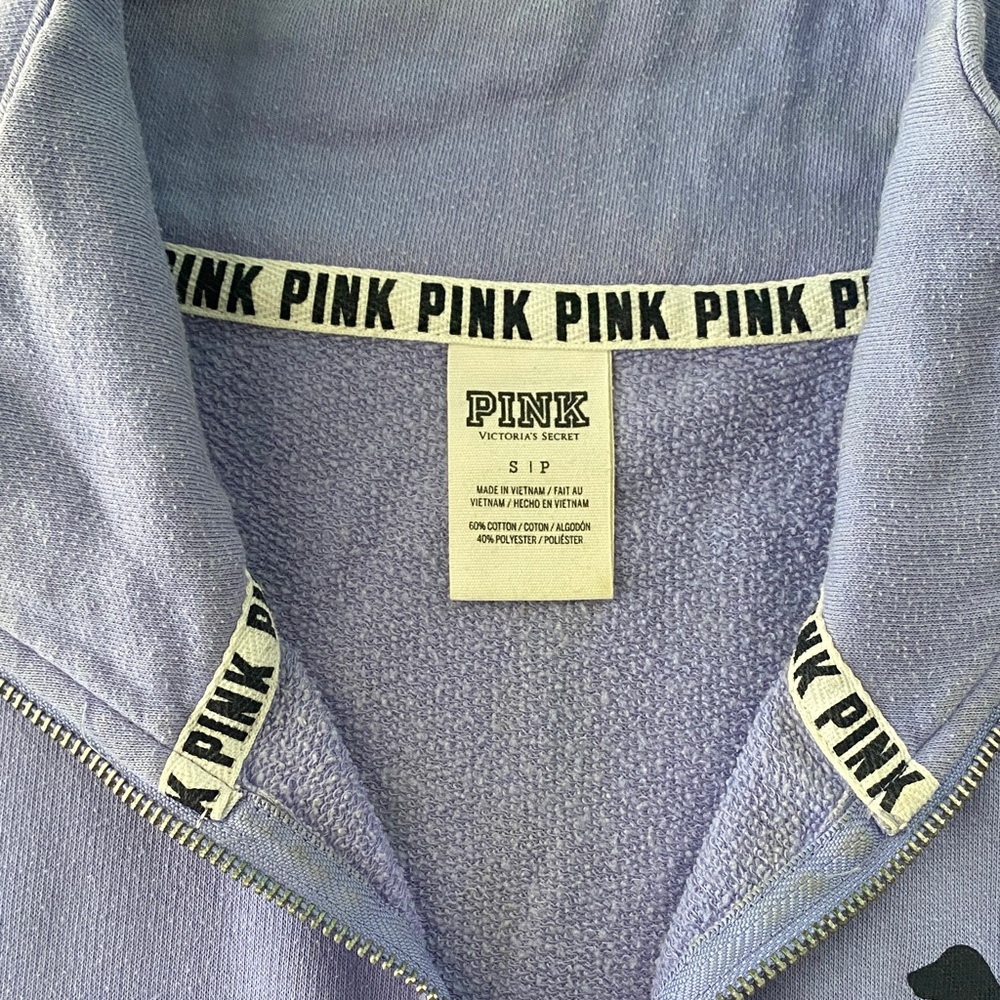 PINK Victoria's Secret Purple and Gray Zip-Up Sweater - Picture 2 of 4